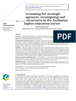 Accounting For Strategic Management, Strategising and Power Structures in The Jordanian Higher Education Sector