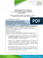 Guía de actividades y rúbrica de evaluación Tarea 4 - Identificar métodos de control de emisiones.