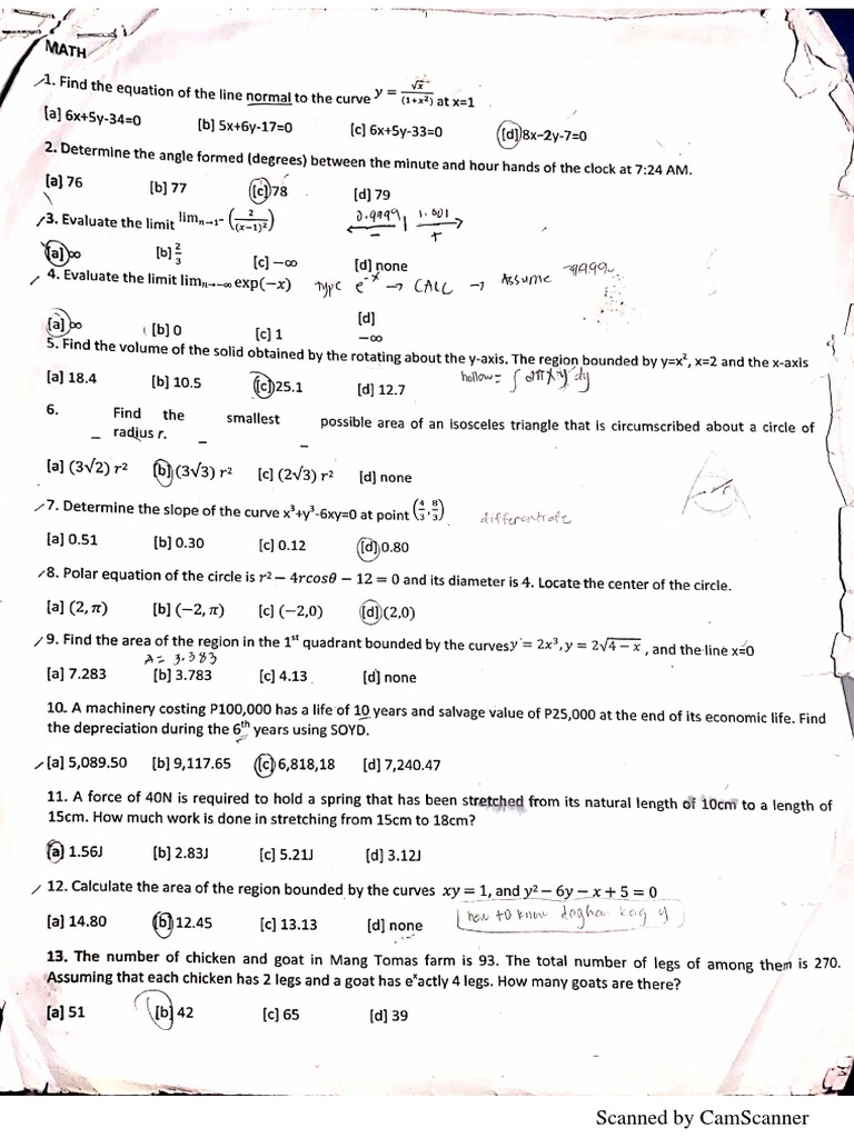 Math2 Document Scan Summary | PDF