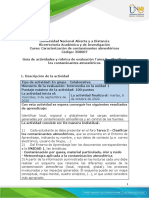 Guia de Actividades y Rubrica de Evaluacion - Unidad 1- Tarea 2 - Clasificar Los Contaminantes Atmosféricos - Copia