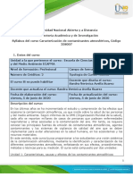 Syllabus Del Curso Caracterizacion de Contaminantes Atmosfericos