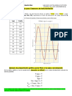 V vs t gráfico y cálculos de voltajes