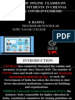 Impact of Online Classes On College Students in Chennai During Covid-19 Pandemic