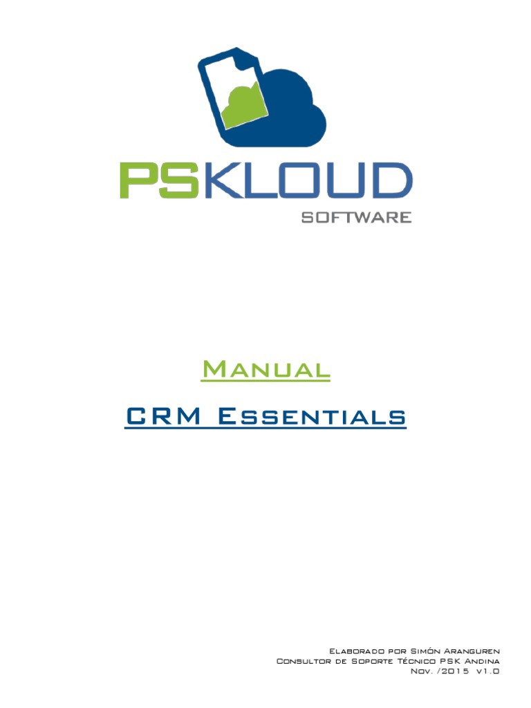 Manual de CRM Essentials PSKLOUD | PDF | Gestión de la relación con el ...