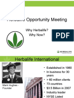 Herbalife Opportunity Meeting: Why Herbalife? Why Now?