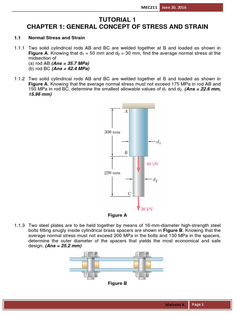 General Concept of Stress and Strain | PDF | Stress (Mechanics) | Shear ...