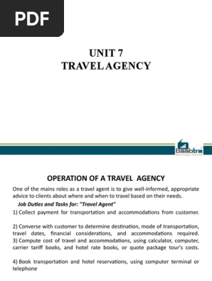 TRAVEL AGENCY UNIT 7
