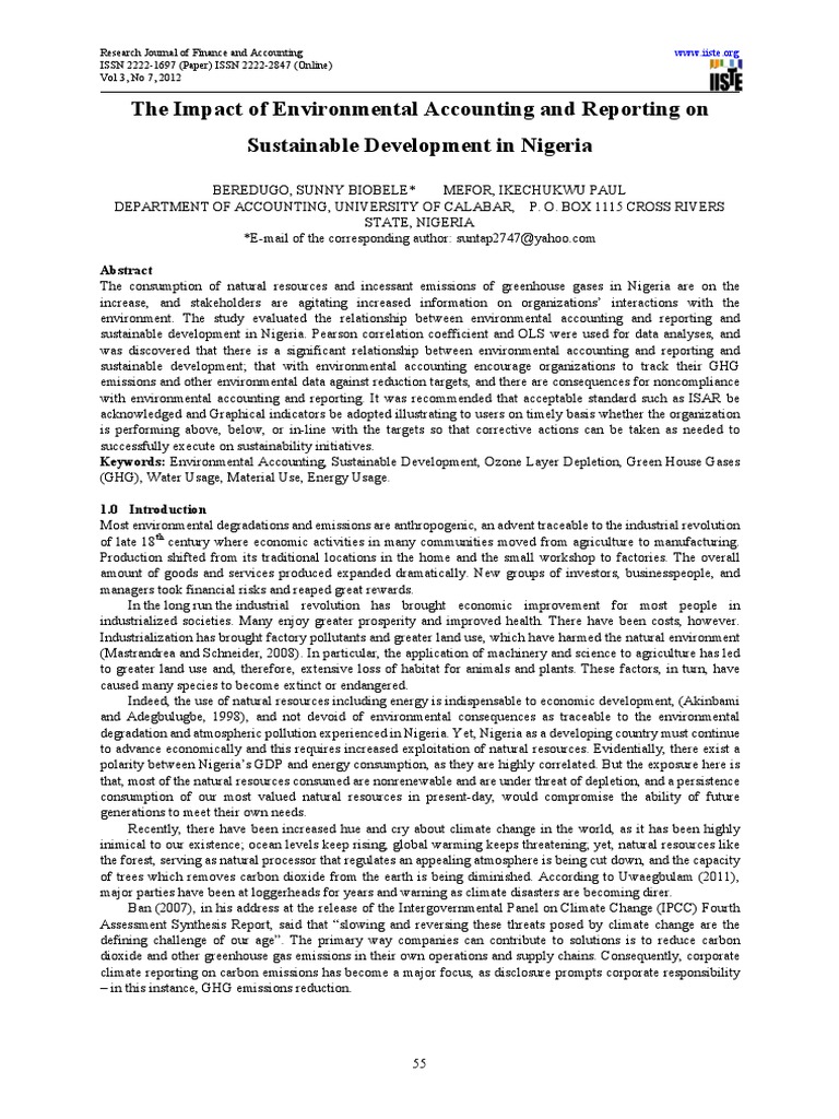 The Impact of Environmental Accounting A PDF | PDF | Greenhouse Gas ...