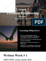 Lesson 1 Personal Relationships