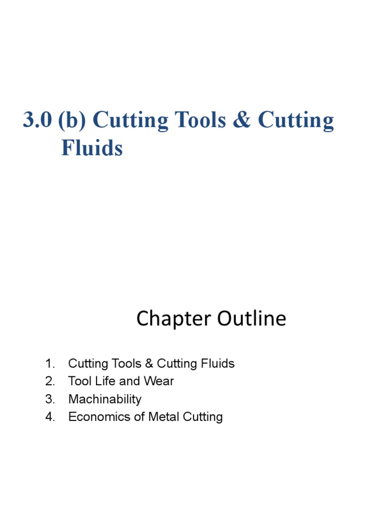 3.0 (B) Cutting Tools & Cutting Fluids PDF Wear Diamond