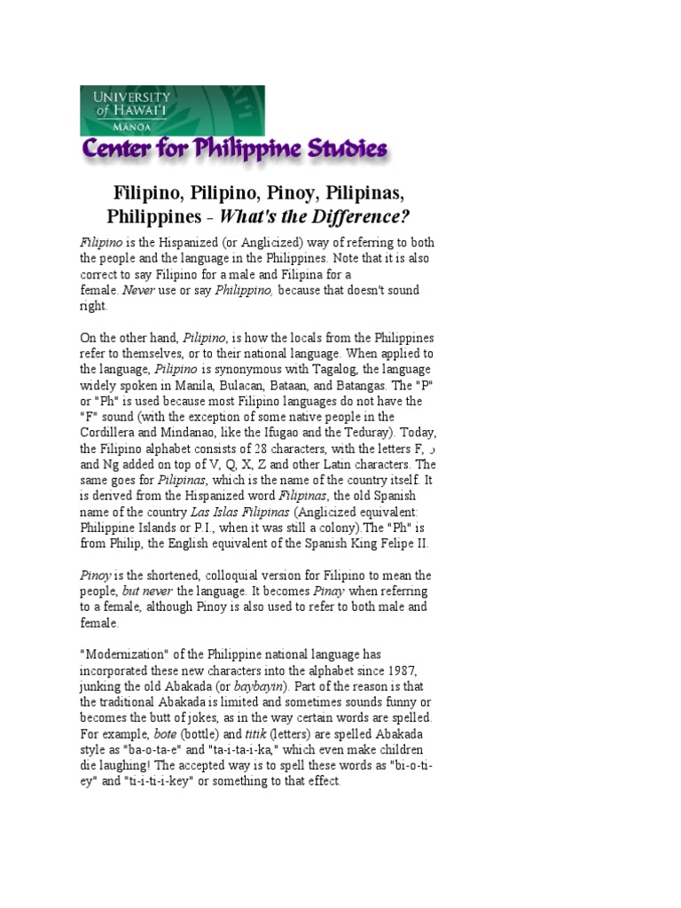 Filipino, Pilipino, Pinoy, Pilipinas, Philippines What's The