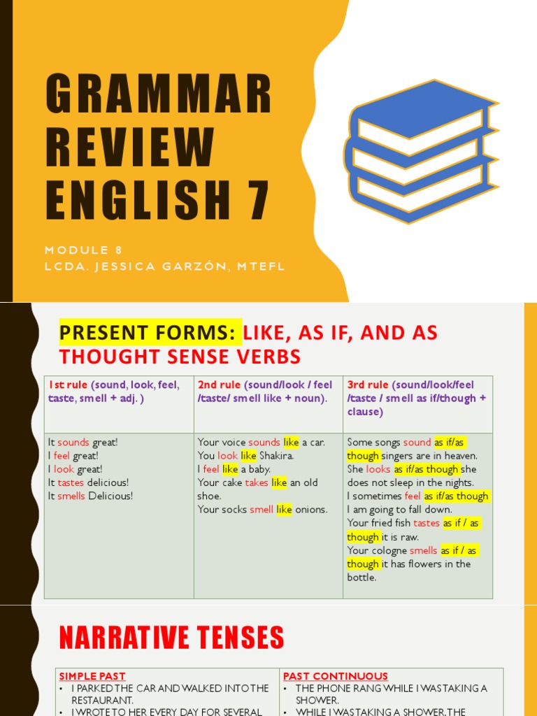 Grammar Review English 7: Lcda. Jessica Garzón, Mtefl | PDF ...