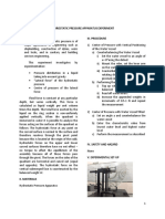 Hydrostatic Pressure Apparatus Experiment Iii. Procedure