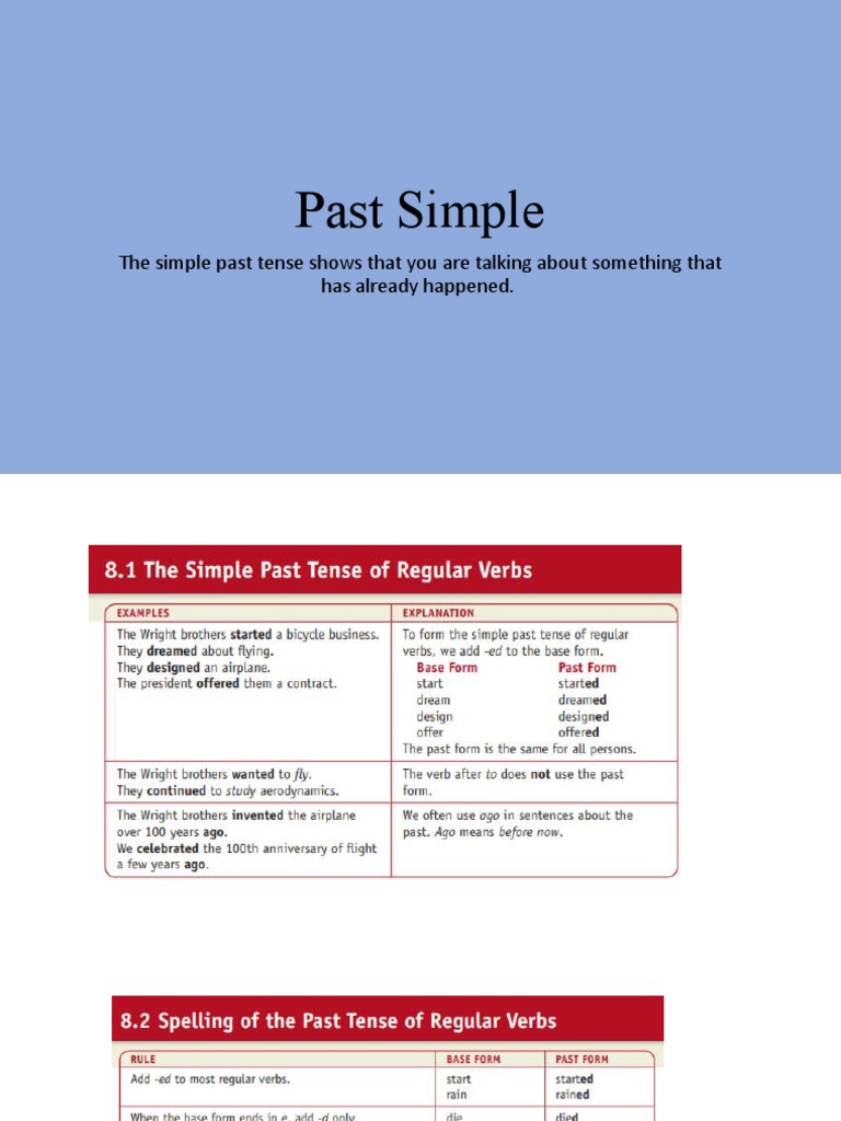 Understanding the Past Simple Tense | PDF