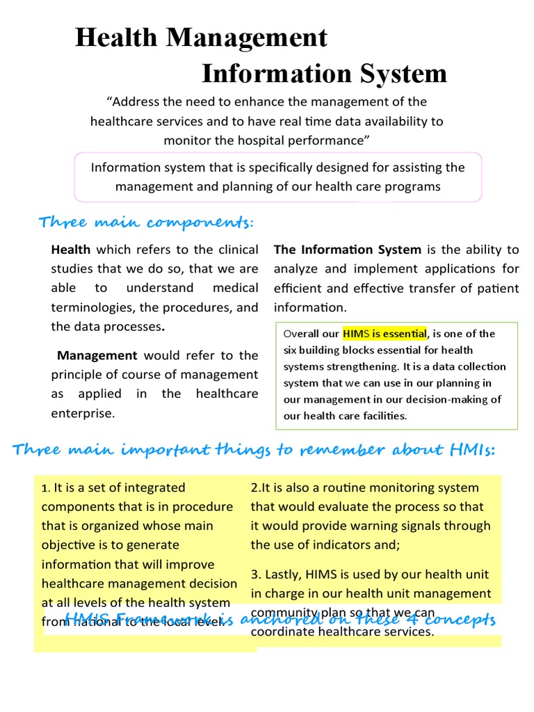 Health Management Information System: Three Main Components | PDF ...
