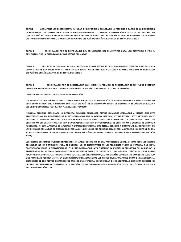 Traduccion A IMPRIMIR1 PDF Cremación Funeral