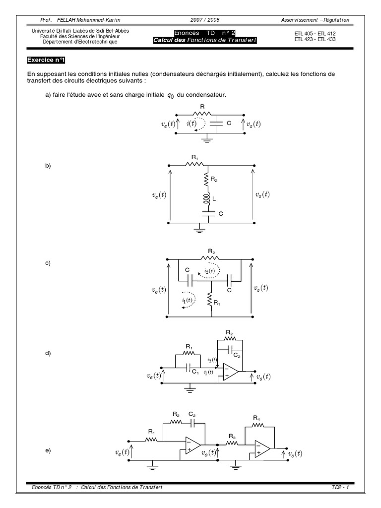 TD 2 (Ex & Sol) PDF | PDF | Inductance | Tension électrique