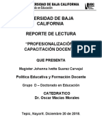 PROFESIONALIZACIÓN Y CAPACITACIÓN DOCENTE - Reporte de Lectura 4 - Johanna Ivette Suarez Carvajal