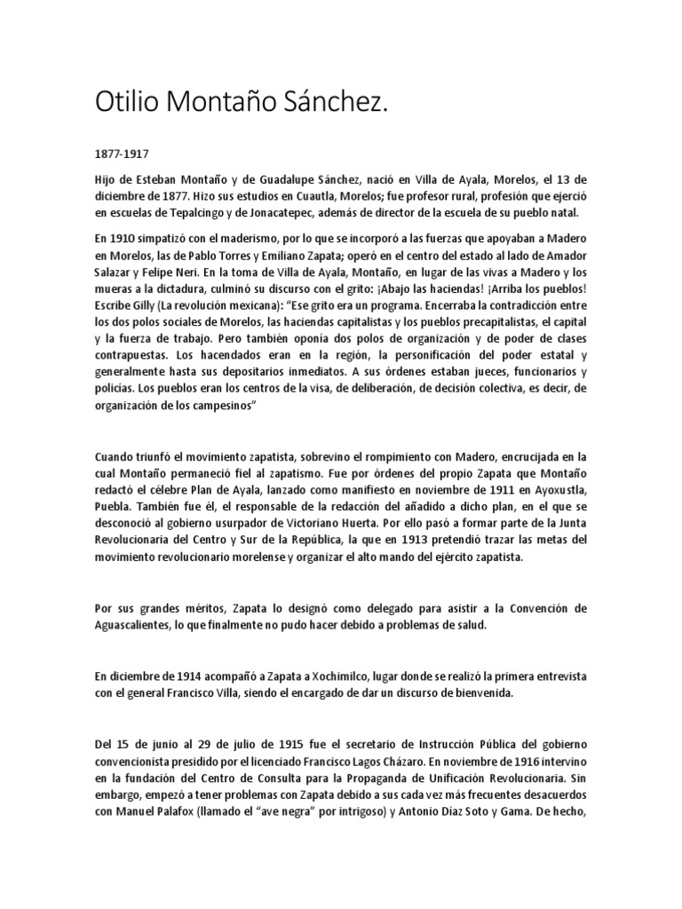 Otilio Montaño: Biografía y Legado | PDF | revolución mejicana | Gobierno