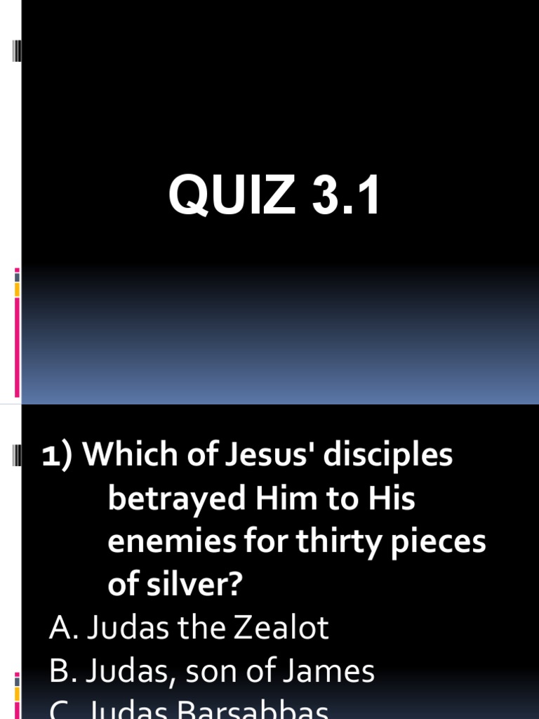 Passion Of The Christ Quiz Pdf Judas Iscariot Jesus