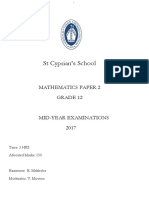 ST Cyprian's School: Mathematics Paper 2 Grade 12