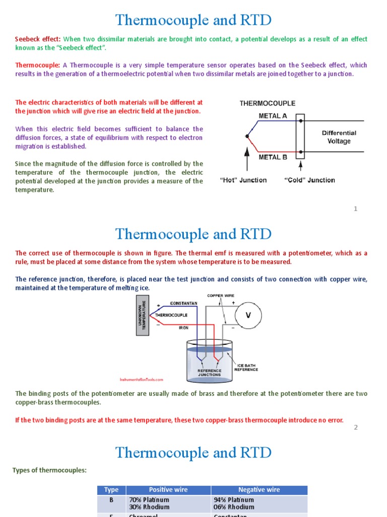 Thermocouple and RTD | PDF | Thermocouple | Electromagnetism