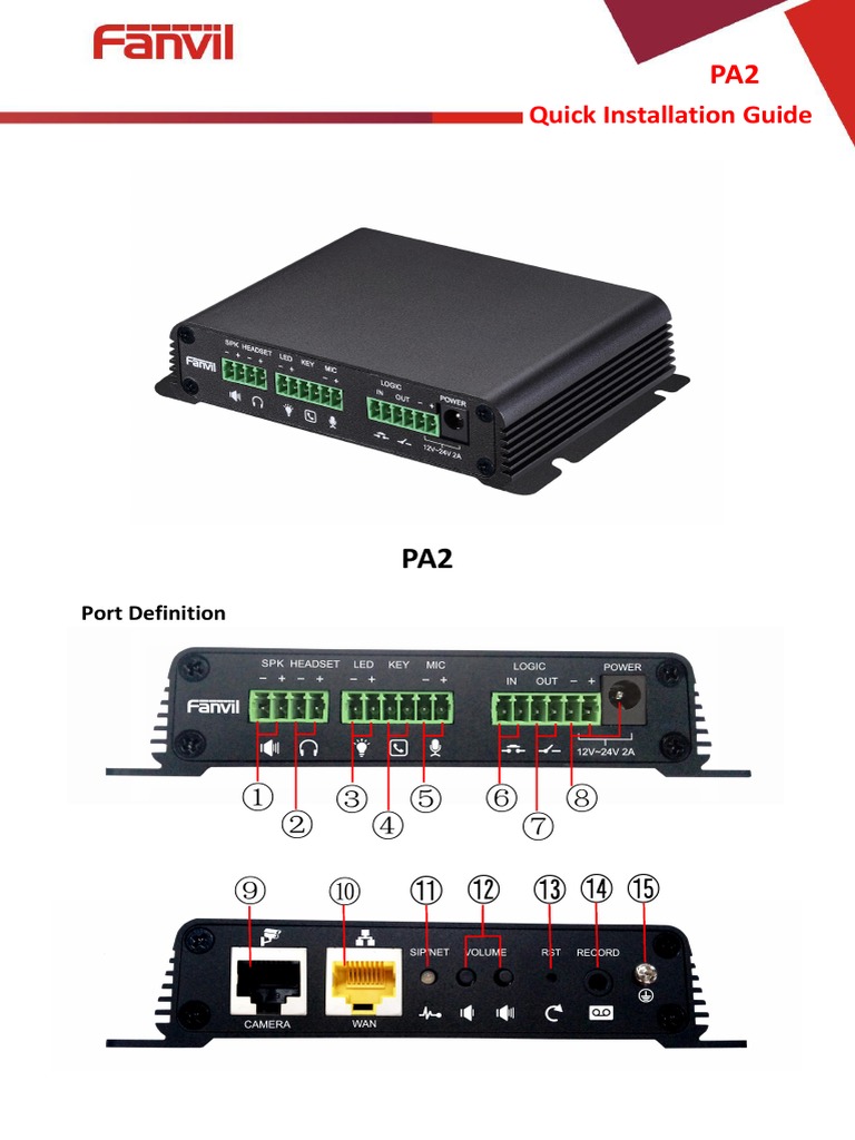 Quick Installation Guide Port Definition PDF Session Initiation