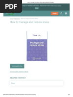 How To Manage and Reduce Stress - MHF