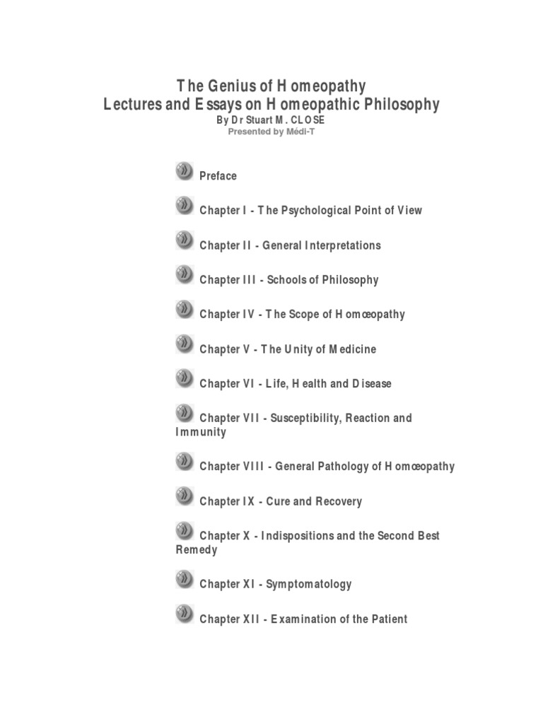 The Genius of Homoeopathy by S.Close PDF | PDF | Homeopathy | Force
