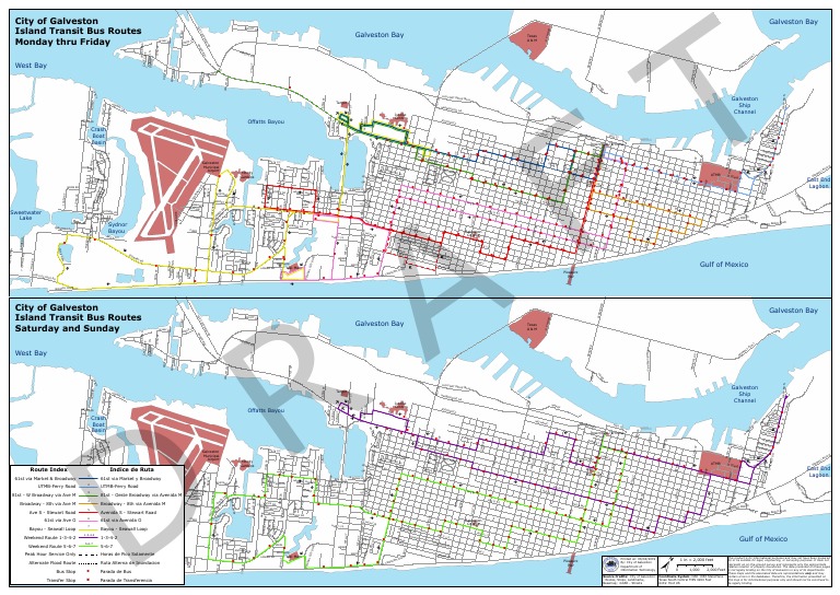 City of Galveston Island Transit Bus Routes Monday Thru Friday PDF