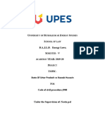 U P & E S S B.A.,LL.B. Energy Laws S - V A YEAR: 2019-20 P Topic-State of Uttar Pradesh Vs Nawab Hussain F Code of Civil Procedure, 1908