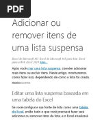 Adicionar ou remover itens de uma lista suspensa