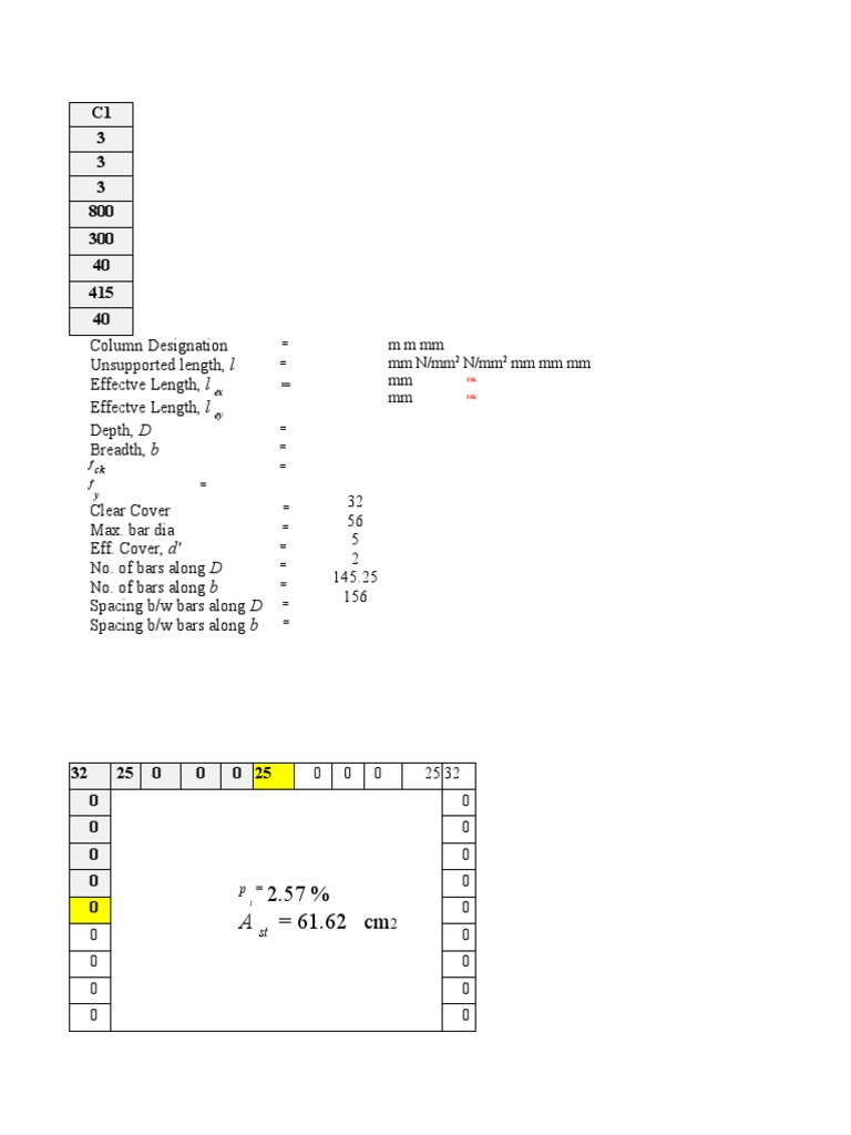 Design of Exterior Column With Eccentric Load | PDF