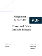 Assignment 1 MNGT-3711 Forces and Public Issues in Industry