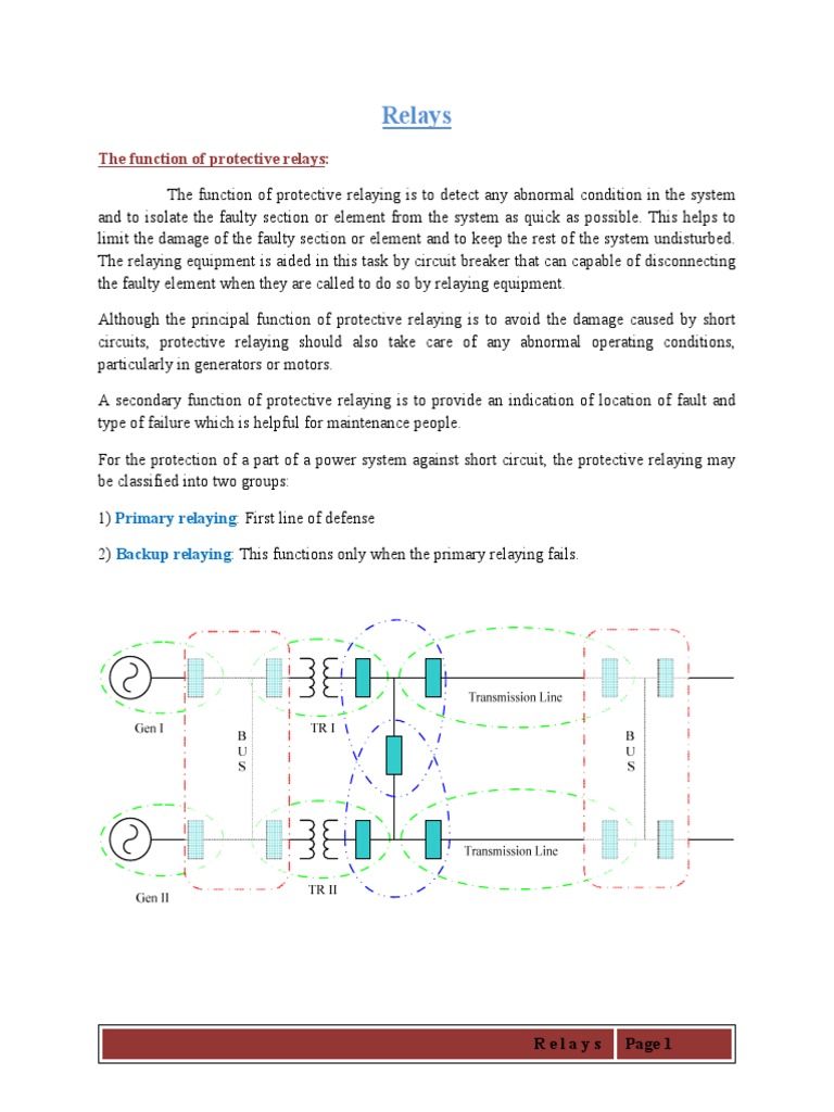 Relays The Function of Protective Relays PDF Relay Electric Motor