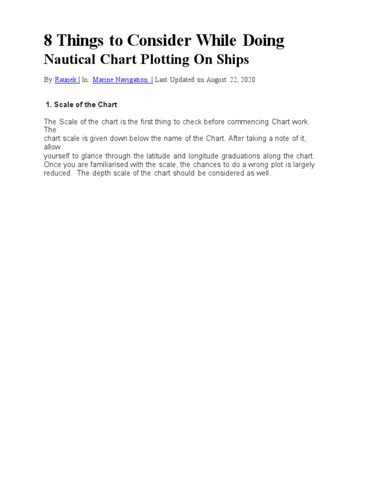 8 Things To Consider While Doing Nautical Chart Plotting On Ships | PDF ...