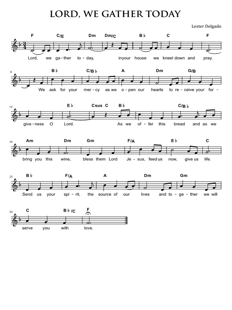 Lord we gather today pdf