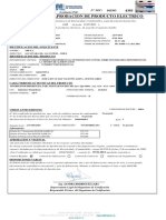 Certificado de Aprobacion de Producto Electrico: Datos de Certificación