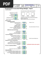 Prestressed Concrete Piling Design - Input