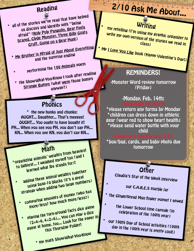 Reading Writing: Reminders! | PDF