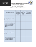 Standard Form Number 1S Title Approval For Student Researches