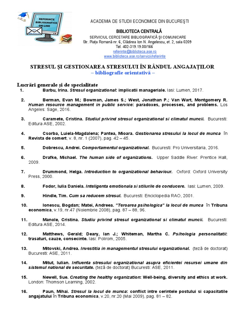 Stresul Și Gestionarea Stresului În Rândul Angajaților | PDF