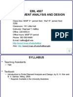 EML 4507 Finite Element Analysis and Design Class Syllabus