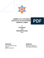 Tribhuvan University Institute of Engineering Pulchowk, Lalipur A Lab Report On Embedded System
