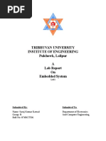 Tribhuvan University Institute of Engineering Pulchowk, Lalipur A Lab Report On Embedded System