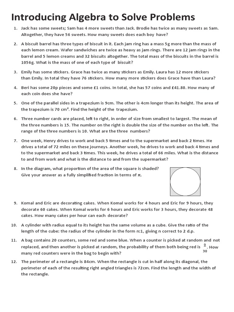 Algebra Problem Solving Techniques | PDF | Area | Geometry