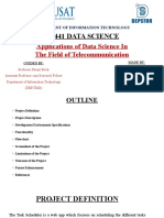 It-441 Data Science: Applications of Data Science in The Field of Telecommunication