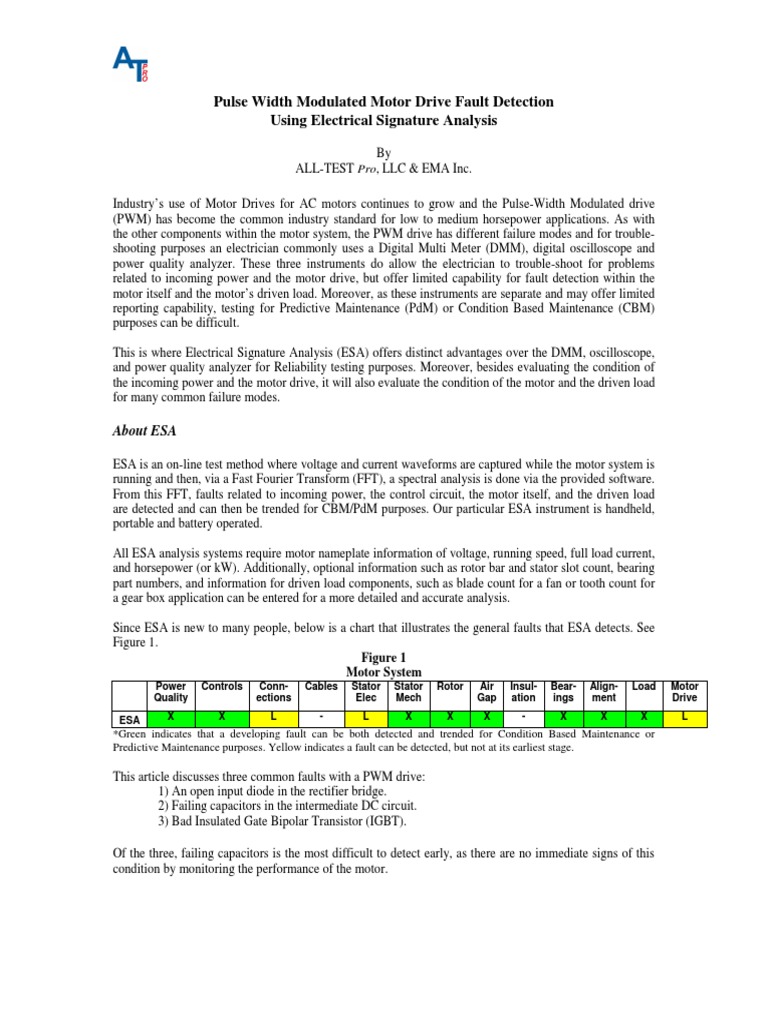 PWM Motor Drive Fault Detection 0910 PDF | PDF | Electric Motor | Rectifier