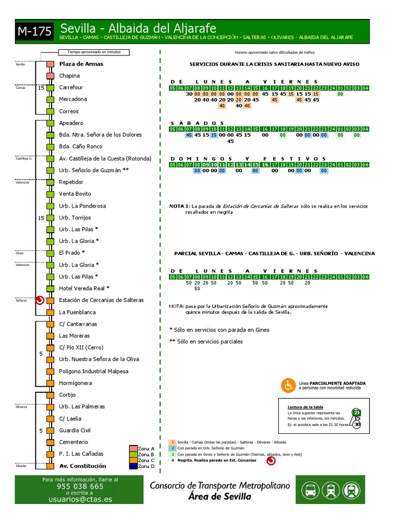 Horarios Autobús 175 Sevilla-Albaida | PDF
