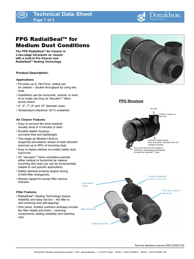 Donaldson Filter PDF | PDF | Valve | Mechanical Engineering